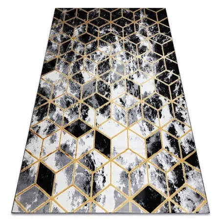 Modern Teppich 3D GLOSS 409A 82 Würfel stilvoll, glamour, art deco schwarz / grau