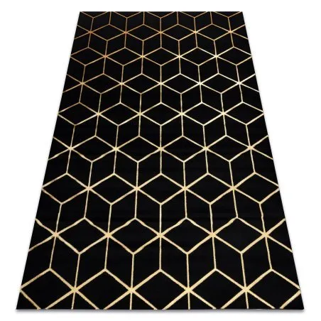 Modern Teppich 3D GLOSS 409C 86 Würfel stilvoll, glamour, art deco schwarz