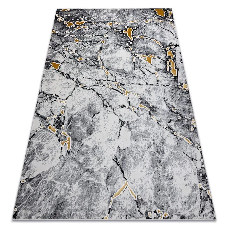 Modern GLOSS Teppich 528A 58 Marmor, Stein stilvoll, glamour elfenbein / schwarz
