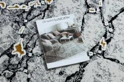 Modern GLOSS Teppich 528A 58 Marmor, Stein stilvoll, glamour elfenbein / schwarz