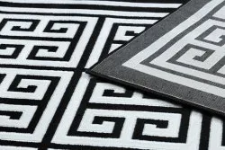 Modern GLOSS Teppich 6776 85 stilvoll, Rahmen, griechisch schwarz / elfenbein
