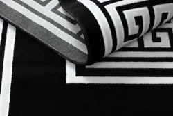 Modern GLOSS Teppich 6776 85 stilvoll, Rahmen, griechisch schwarz / elfenbein