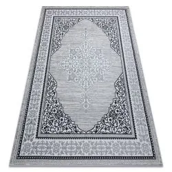 Modern GLOSS Teppich 52 Ornament, stilvoll, Rahmen elfenbein / grau