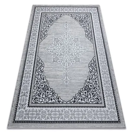 Modern GLOSS Teppich 8490 52 Ornament, stilvoll, Rahmen elfenbein / grau