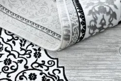 Modern GLOSS Teppich 8490 52 Ornament, stilvoll, Rahmen elfenbein / grau