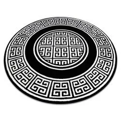 Modern GLOSS Teppich Kreis 85 stilvoll, Rahmen, griechisch schwarz / elfenbein