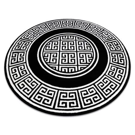 Modern GLOSS Teppich Kreis 6776 85 stilvoll, Rahmen, griechisch schwarz / elfenbein