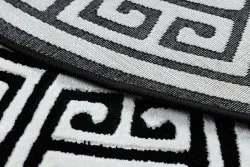 Modern GLOSS Teppich Kreis 6776 85 stilvoll, Rahmen, griechisch schwarz / elfenbein