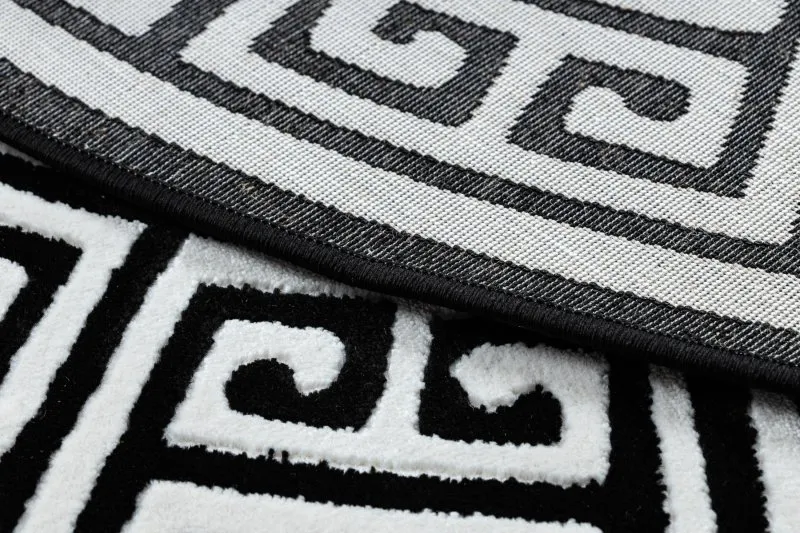 Modern GLOSS Teppich Kreis 6776 85 stilvoll, Rahmen, griechisch schwarz / elfenbein