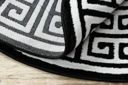 Modern GLOSS Teppich Kreis 6776 85 stilvoll, Rahmen, griechisch schwarz / elfenbein