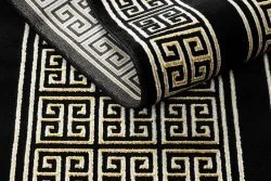 Dywan, Chodnik GLOSS nowoczesny 6776 86 stylowy, ramka, grecki czarny / złoty