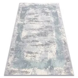 Teppich CORE Rahmen, schattiert - Struktur zwei Vliesebenen, Elfenbein / Grau / Blau