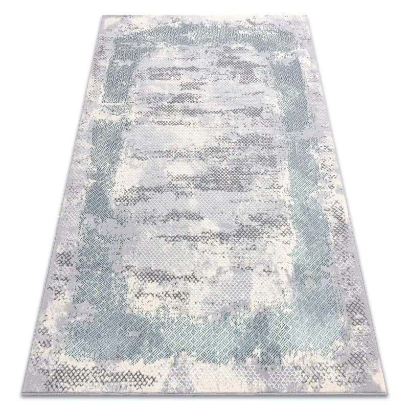 Teppich CORE A004 Rahmen, schattiert - Struktur zwei Vliesebenen, Elfenbein / Grau / Blau
