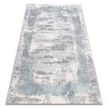 Teppich CORE A004 Rahmen, schattiert - Struktur zwei Vliesebenen, Elfenbein / Grau / Blau