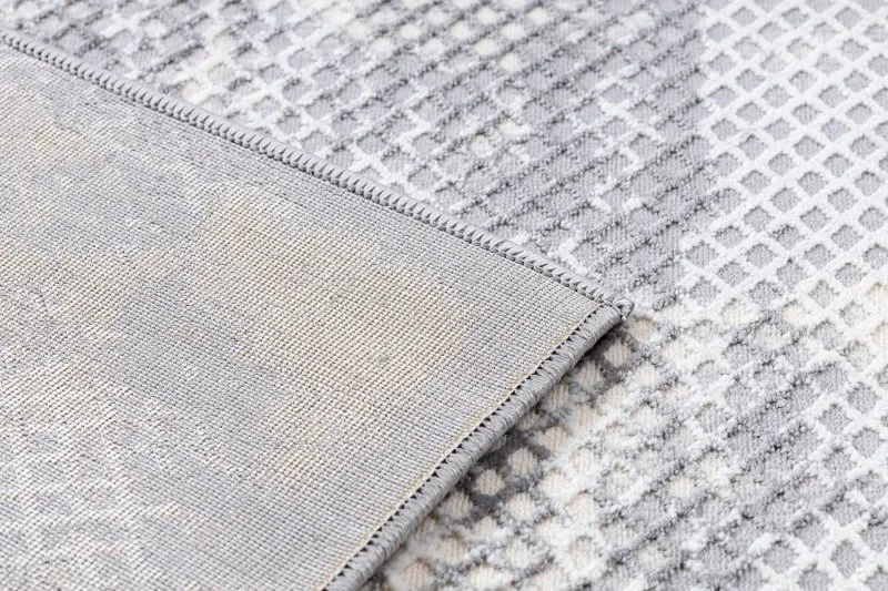 Teppich CORE A004 Rahmen, schattiert - Struktur zwei Vliesebenen, Elfenbein / Grau / Blau