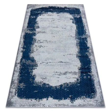 Teppich CORE A004 Rahmen, schattiert - Struktur zwei Vliesebenen, blau / grau