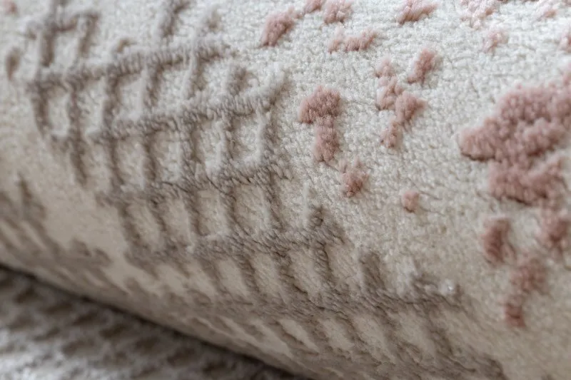 Teppich CORE A004 Rahmen, schattiert - Struktur zwei Vliesebenen, beige / rosa