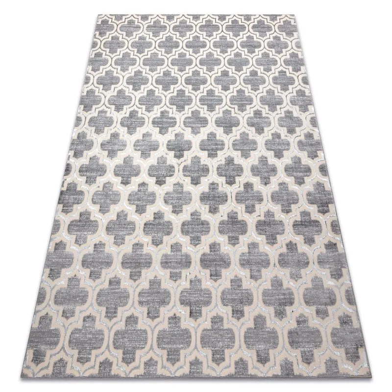 Teppich CORE W3824 Marokkanisches Spalier - Strukturell, zwei Ebenen aus Vlies, hellblau / creme / grau
