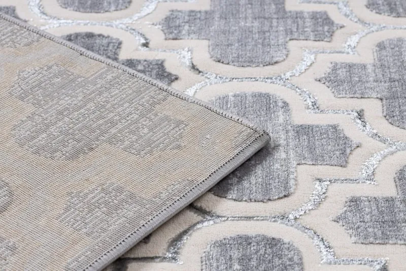 Teppich CORE W3824 Marokkanisches Spalier - Strukturell, zwei Ebenen aus Vlies, hellblau / creme / grau