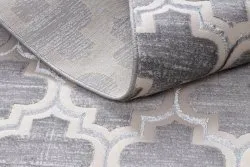 Teppich CORE W3824 Marokkanisches Spalier - Strukturell, zwei Ebenen aus Vlies, hellblau / creme / grau