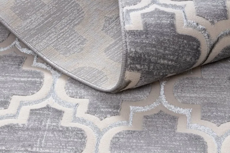 Teppich CORE W3824 Marokkanisches Spalier - Strukturell, zwei Ebenen aus Vlies, hellblau / creme / grau