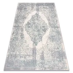 Teppich CORE Vintage Rosette - Strukturell, zwei Ebenen aus Vlies, hellblau / creme / grau