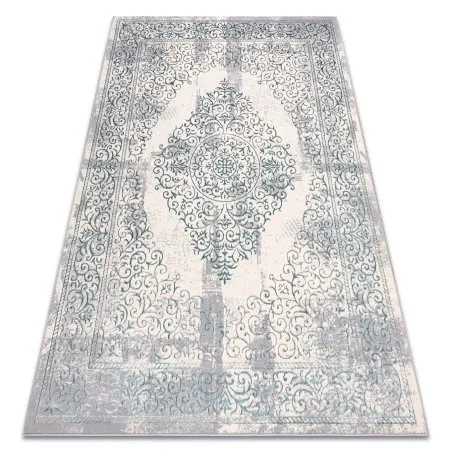 Teppich CORE W7161 Vintage Rosette - Strukturell, zwei Ebenen aus Vlies, hellblau / creme / grau
