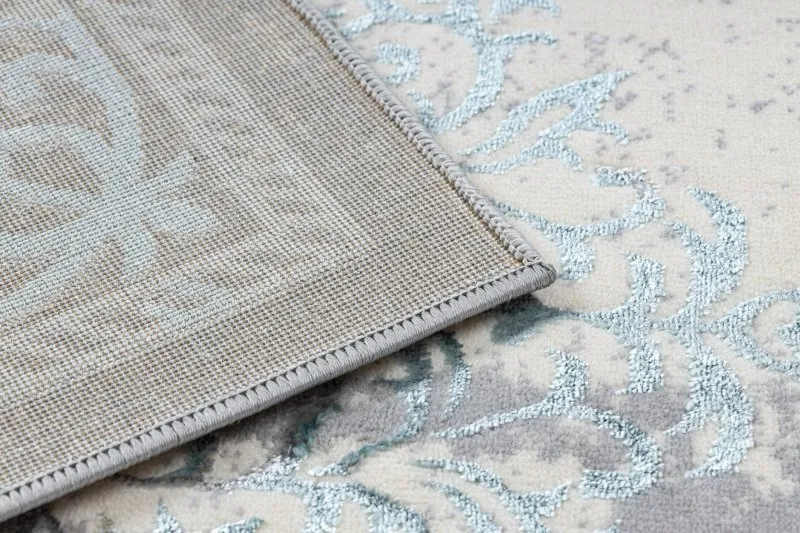Teppich CORE W7161 Vintage Rosette - Strukturell, zwei Ebenen aus Vlies, hellblau / creme / grau