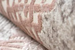 Teppich CORE W9797 Rahmen, Rosette - Struktur zwei Vliesebenen, beige / rosa