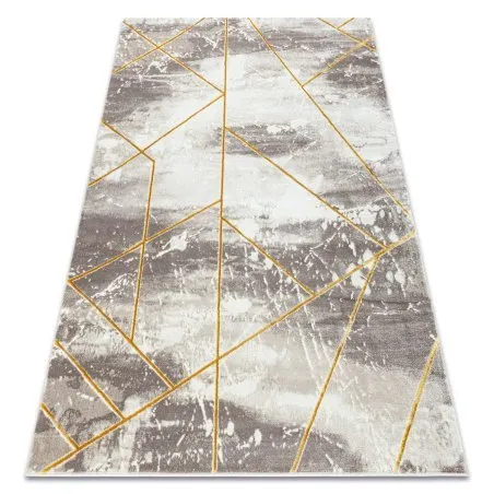Teppich CORE 1818 Geometrisch - Strukturell, zwei Ebenen aus Vlies, elfenbein / gold