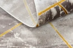 Teppich CORE 1818 Geometrisch - Strukturell, zwei Ebenen aus Vlies, elfenbein / gold