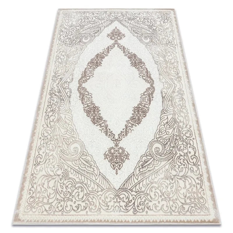 Teppich CORE 8111 Ornament Vintage - Strukturell, zwei Ebenen aus Vlies, beige