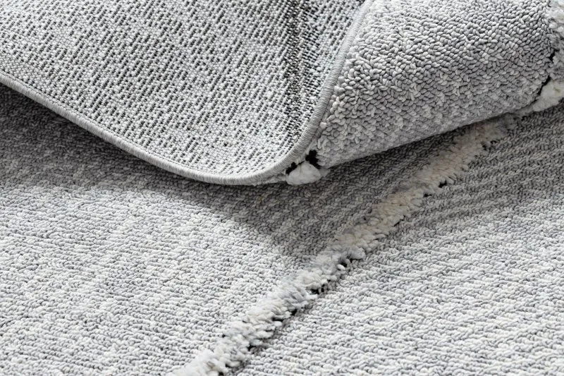 Teppich SEVILLA Z791C Mosaik grau / weiß Franse berber marokkanisch shaggy