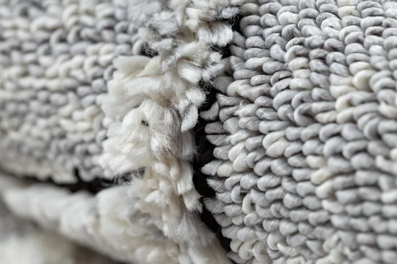 Teppich SEVILLA Z791C Mosaik grau / weiß Franse berber marokkanisch shaggy