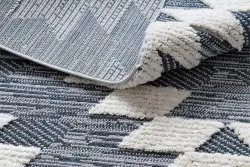 Teppich SEVILLA Z250A Diamanten blau / grau Franse berber marokkanisch shaggy