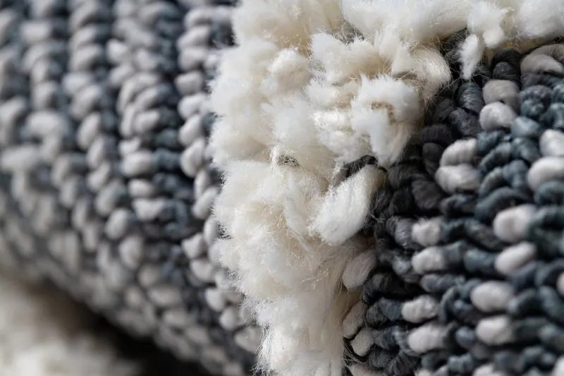 Teppich SEVILLA Z250A Diamanten blau / grau Franse berber marokkanisch shaggy
