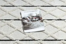 Teppich SEVILLA Y611A Gitter, Diamanten braun / weiß Franse berber marokkanisch shaggy
