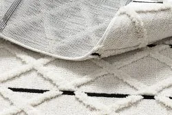 Teppich SEVILLA Y611A Gitter, Diamanten braun / weiß Franse berber marokkanisch shaggy