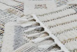 Teppich SEVILLA Y523C Diamanten grau / gelb Franse berber marokkanisch shaggy