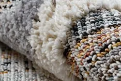 Teppich SEVILLA Y523C Diamanten grau / gelb Franse berber marokkanisch shaggy