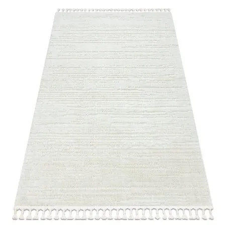 Teppich SEVILLA AC53B Streifen weiß Franse berber marokkanisch shaggy