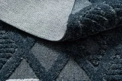 Teppich SEVILLA Y499B Gitter, Diamanten blau Franse berber marokkanisch shaggy