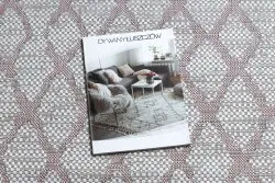 Teppich SISAL SION Gitter 22129 flach gewebt ecru / rosa