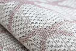 Teppich SISAL SION Gitter 22129 flach gewebt ecru / rosa