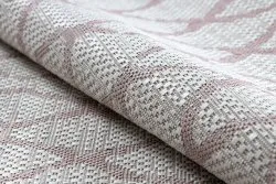 Teppich SISAL SION Gitter 22129 flach gewebt ecru / rosa