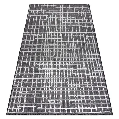 Teppich SISAL SION Gitter, Linien 22144 flach gewebt schwarz / ecru 