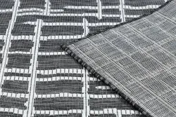Teppich SISAL SION Gitter, Linien 22144 flach gewebt schwarz / ecru 