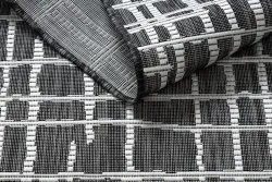 Teppich SISAL SION Gitter, Linien 22144 flach gewebt schwarz / ecru 