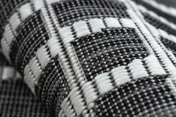 Teppich SISAL SION Gitter, Linien 22144 flach gewebt schwarz / ecru 