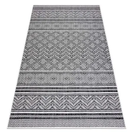 Teppich SISAL SION Zickzack, Diamanten Boho 22168 flach gewebt schwarz / ecru 